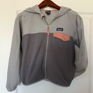 Patagonia Kids Two-Tone Gray and Pink Hoodie